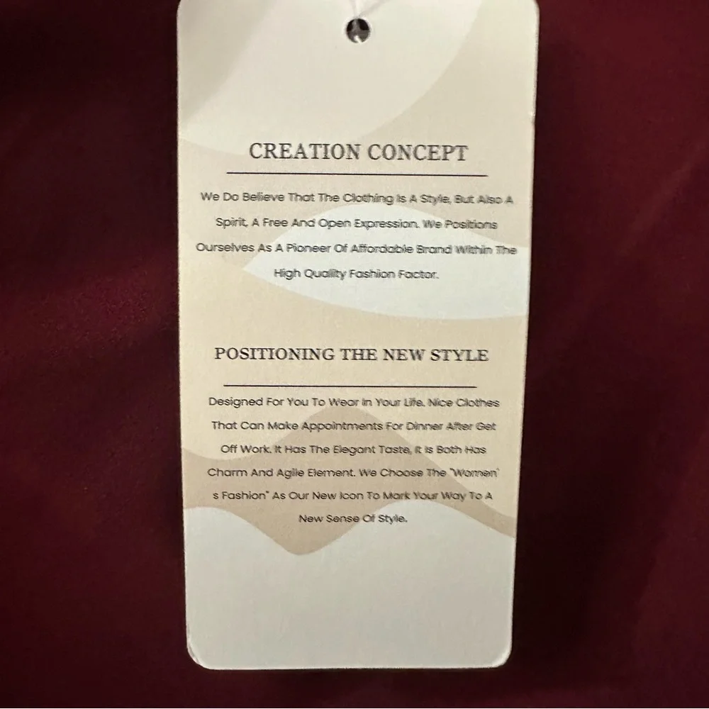 Elegant Burgundy Off-Shoulder Dress Size Large - Picture 5 of 8